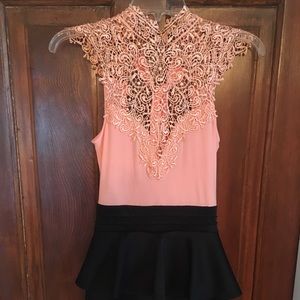 Peach and Black Dress